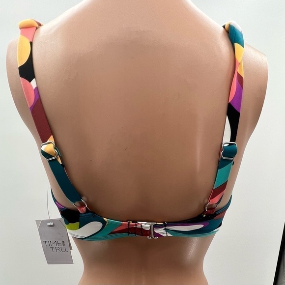 Time & Tru Multicolored Bikini Top Size S NWT - Picture 7 of 8
